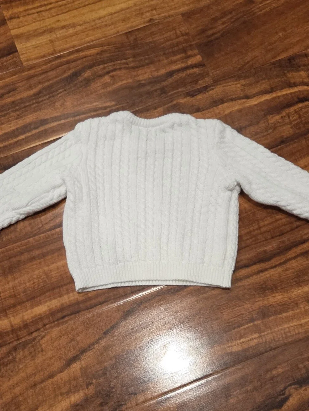 Janie and Jack EUC 3-6 Months White Cableknit Sweater and Pants Set